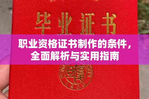 安乡职业资格证书制作的条件，全面解析与实用指南